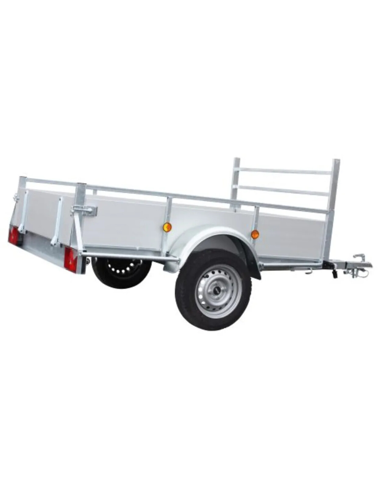 BW trailers bakwagen 254x130cm grijze enkelasser met voorrek
